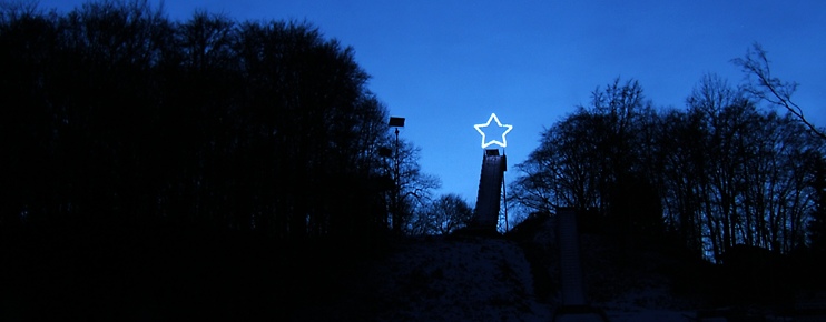 Königsbronner Weihnachtsstern auf der Herwartschanze (2009)